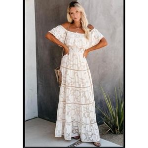 Vici White Lace Maxi Dress